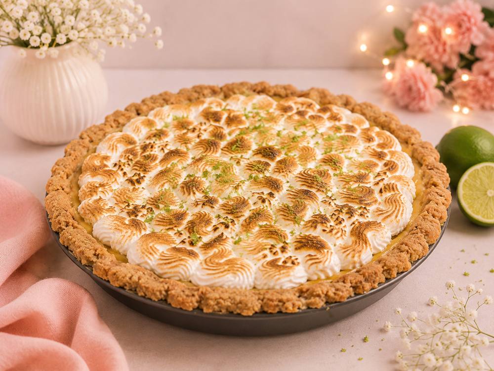 Pay de limón con merengue flameado
