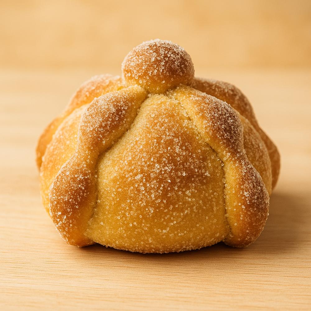 Pan de muerto tradicional con azúcar